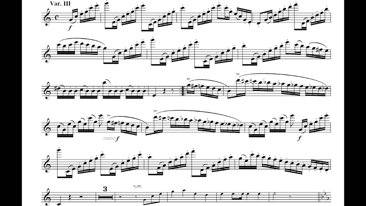 Rossini variations for clarinet